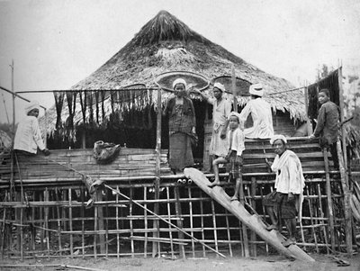 Hinduiska fakirer och en infödd bostad, 1902 av Bourne and Shepherd