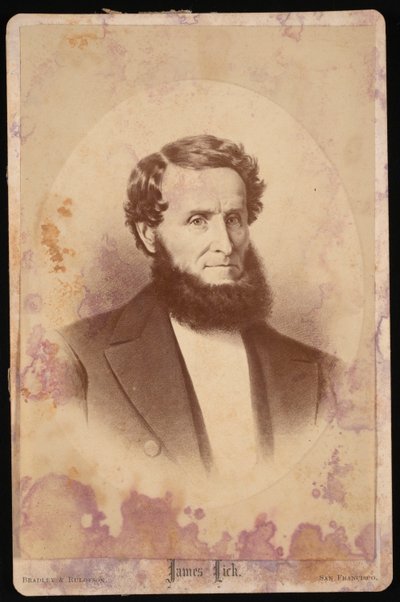 Porträtt av James Lick 1796-1876, före 1876. av Bradley and Rulofson