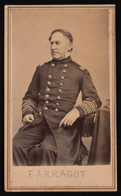 Porträtt av David Glasgow Farragut 1801-1870, före 1870. av Brady