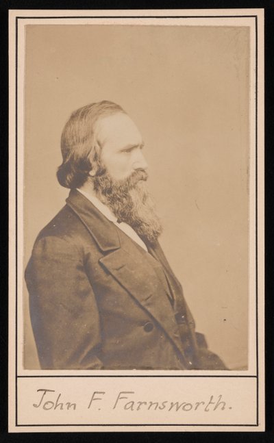 Porträtt av John Franklin Farnsworth 1820-1897, före 1897. av Brady