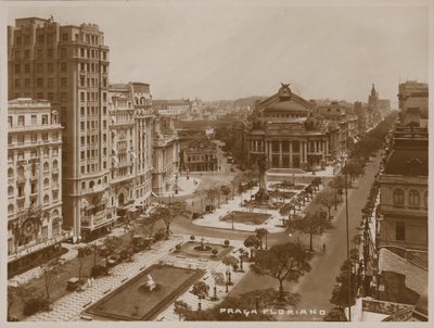 Floriano Peixoto-torget, Rio de Janeiro (svartvitt foto) av Brazilian Photographer