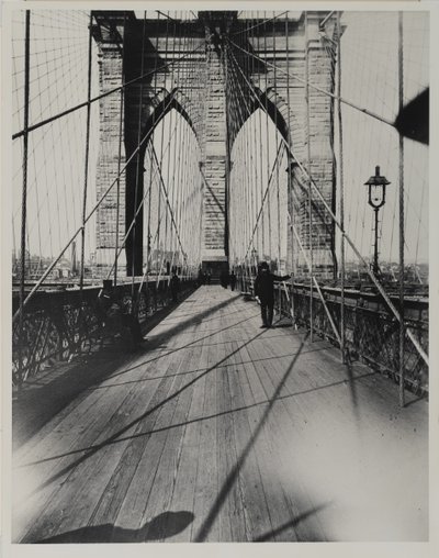 East River Bridge, 1888 (gelatinsilvertryck) av Breading G. Way