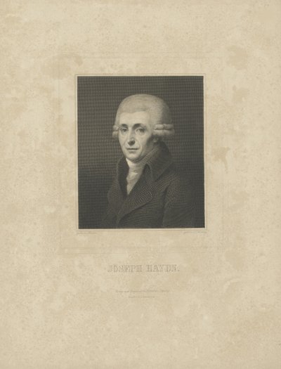 Porträtt av kompositören Joseph Haydn 1732-1809, ca. 1827. av Breitkopf and Härtel