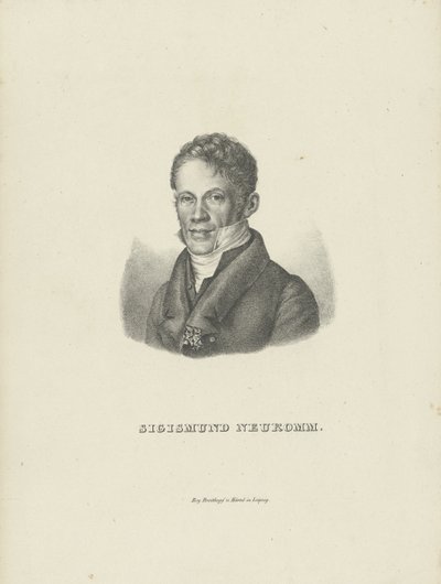 Porträtt av pianisten och kompositören Sigismund von Neukomm 1778-1858, ca. 1830. av Breitkopf and Härtel