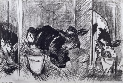Kalvar (kol på papper) av Brenda Brin Booker