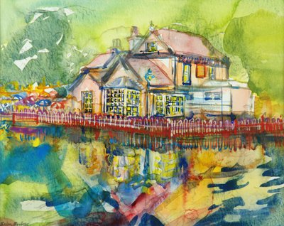 Waterside Tavern (wc på papper) av Brenda Brin Booker