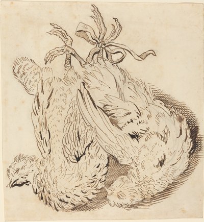 Två döda kycklingar av British 18th Century