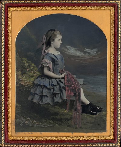 Porträtt av en flicka av British 19th Century