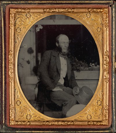 Porträtt av en man,ca. 1860 (foto) av British Photographer
