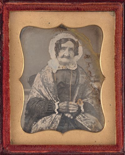 Porträtt av en kvinna,ca. 1850 (foto) av British Photographer