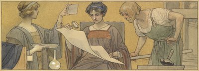 An Allegory of Printing and Photography (akvarell med kroppsfärg och penna och bläck på papper) av British School