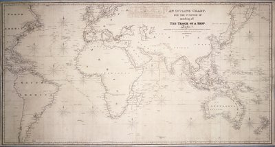 Ett översiktsdiagram som används för att markera ett fartygs kurs. av British School