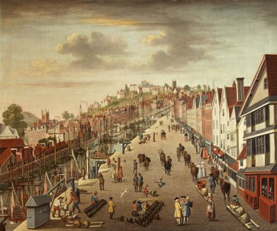 Broad Quay, Bristol, ca 1760 (olja på duk) av British School