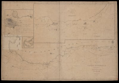 Karta över Terra Australis av M Flinders, befälhavare på Hans Majestäts slup "Investigator". Sydkusten Blad I 1801 av British School