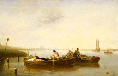 Greenwich från Blackwall Reach, ca 1830-40 (olja på duk) av British School