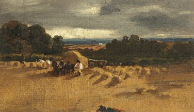 Skördeplats (olja på papper) av British School
