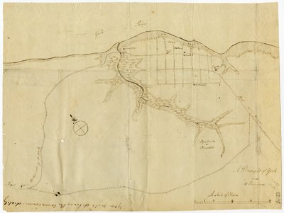 Karta över Yorktown, Virginia, oktober 1781 av British School