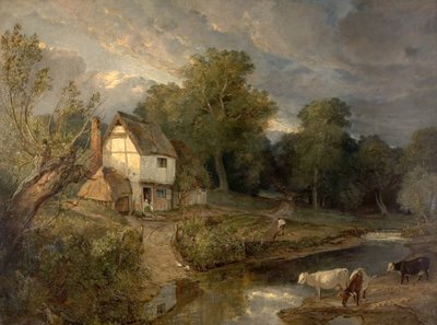 Ringland Hills, Costessy, Norwich (olja på duk) av British School