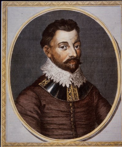 Sir Francis Drake, handlare och kapare (färgad gravyr) av British School
