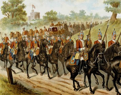 The Royal Escort (George II) 1742 - i "" Harpers Young People" av British School