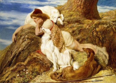 Endymion "Ah! väl om dagen, varför skulle vår unga Endymion fura bort"-Keats, av Briton Riviere