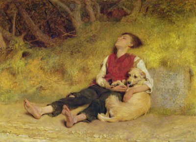 Hans enda vän (olja på duk) av Briton Riviere