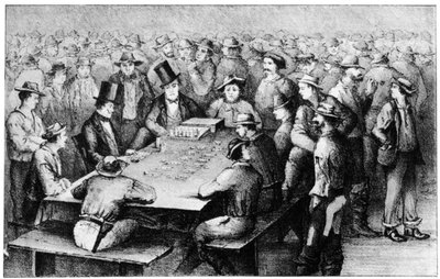 Spel i gruvorna, Faro, Kalifornien, 1800-talet 1937. av Britton and Rey