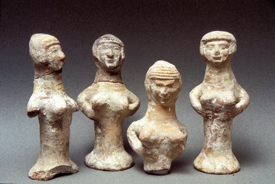 Statyetter av Ashera, kanaané, 999-600 f.Kr. (lera) av Bronze Age