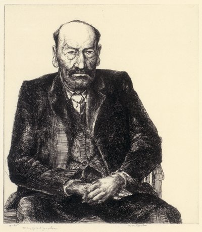 Porträtt av gammal man av Bror Julius Olsson Nordfeldt