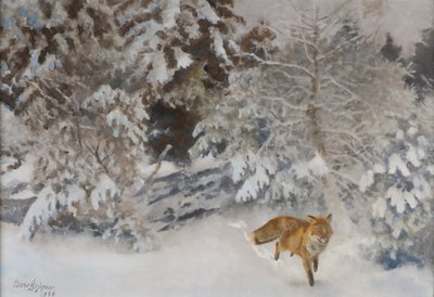 Räv i vinterlandskap, 1938 av Bruno Andreas Liljefors