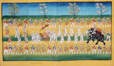 Vikbart manuskript (gouache + akvarell på papper) av Burmese School