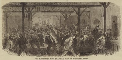Marseillaise Hall, Belleville, Paris, vid Rocheforts arrestering av Burn Smeeton