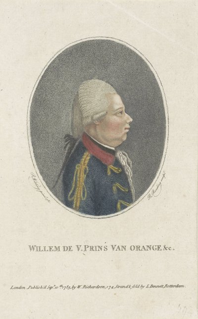 Porträtt av William V, Prins av Orange-Nassau av Burnet Reading