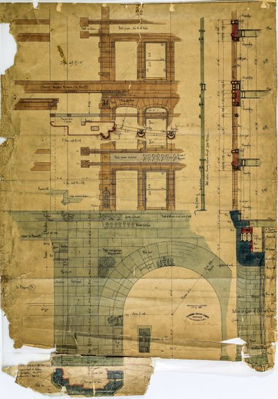 Rookery Building, Chicago, Illinois, höjd och sektion av Burnham and Root