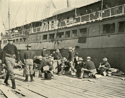 13:e infanteriet vid frukost, spansk-amerikanska kriget, 11 juni 1898, 1899. av Burr McIntosh