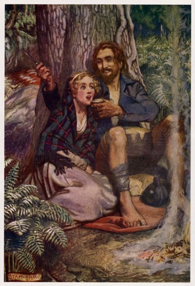 "För ombonad i en dal, där nane kunde se" (färg litho) av Byam (after) Shaw