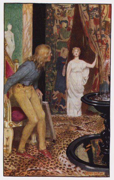 Illustration till klostret och härden av Charles Reade (litho i färg) av Byam (after) Shaw