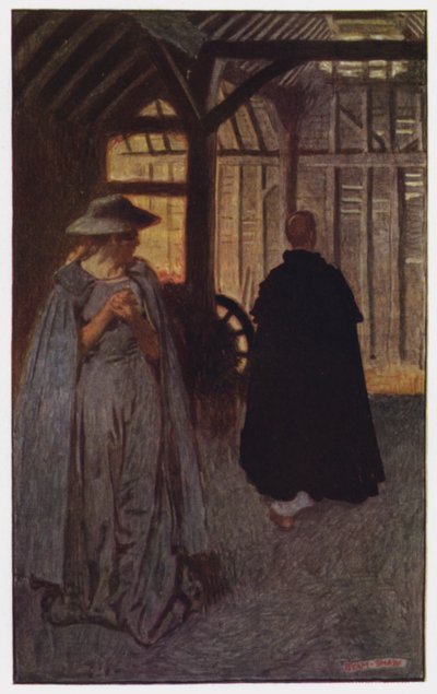 Illustration till klostret och härden av Charles Reade (litho i färg) av Byam (after) Shaw