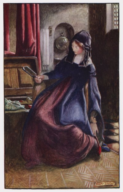 Illustration för klostret och härden av Charles Reade (litho i färg) av Byam (after) Shaw
