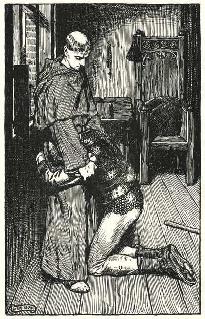 Illustration för klostret och härden av Charles Reade (litho) av Byam (after) Shaw