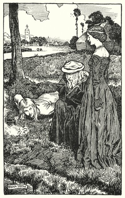 Illustration för The Cloister and The Hearth av Charles Reade (litho) av Byam (after) Shaw