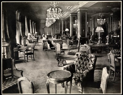 Lounge på Hotel Knickerbocker, 1906 (silvergelatintryck) av Byron Company