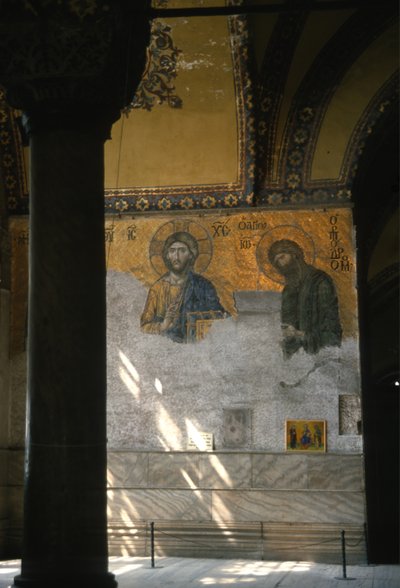 Kristus och Johannes Döparen i Hagia Sofia (mosaik) av Byzantine