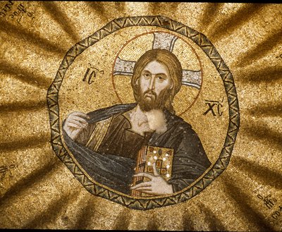 Kristus pantokrator (eller Kristus i härlighet) (mosaik av Byzantine