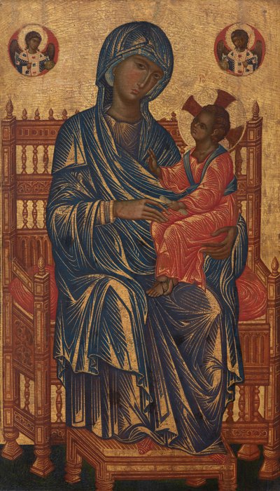 Krönt madonna med barn, ca 1250-1275 (tempera på poppelpanel) av Byzantine