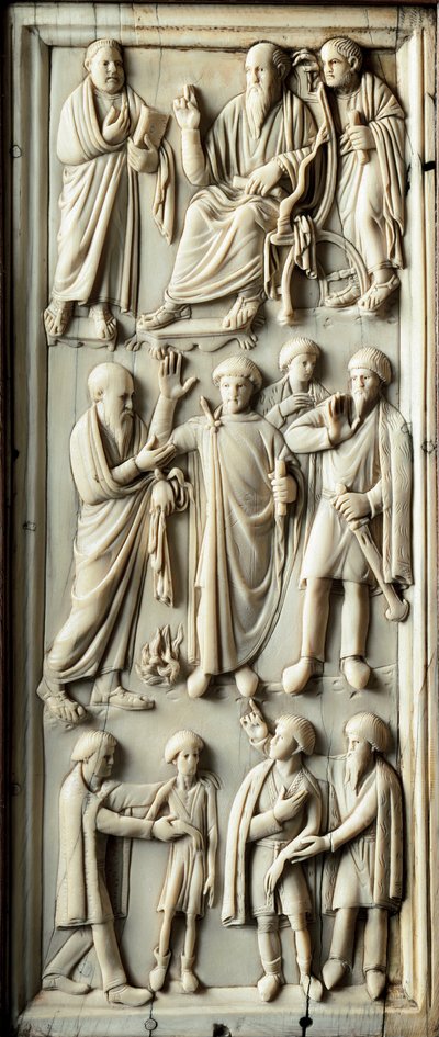 Avsnitt av den helige Paulus av Tarsus liv. Elfenbensdiptyk. 400-talet. Florens, Museo Nazionale del Bargello av Byzantine