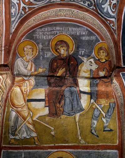 Flyg till Egypten, bysantinsk fresk (1100-talet), Karanlik Kilise (Dark Church) (1100-1200-talet), Goreme (Unescos världsarvslista av Byzantine