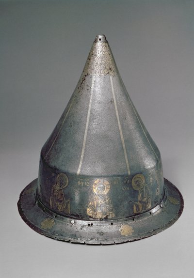 Hjälm med Deesis (stål med guld- och silverinlägg) av Byzantine