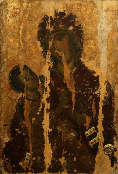 Ikon för Guds moder av Chelm, 1000-talet av Byzantine