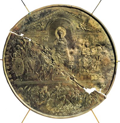 Missorium (stort silverfat) av Theodosius I (346-395), 300-talet e.Kr. (silver) av Byzantine